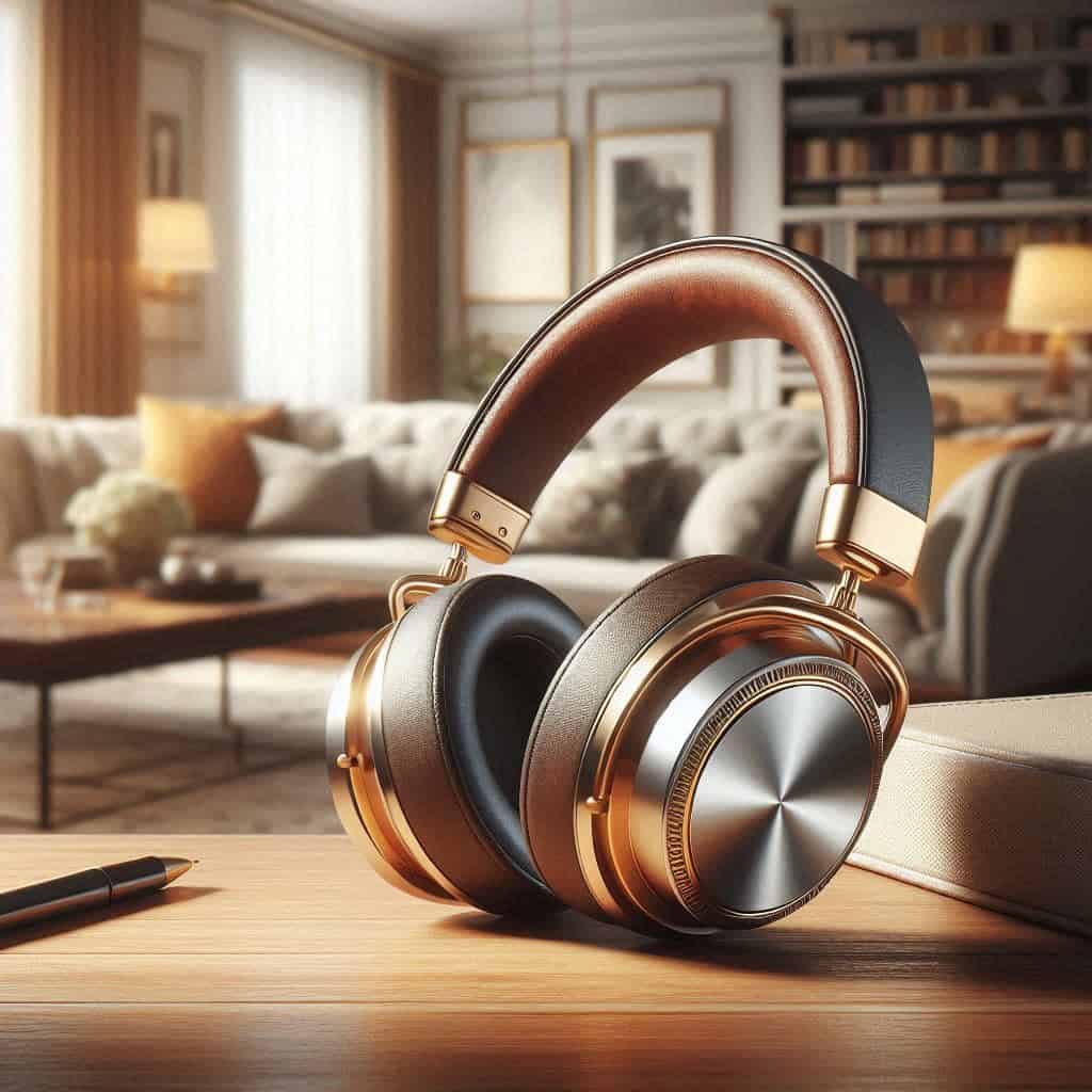 topwe słuchawki - przykładowy model leżący na stole