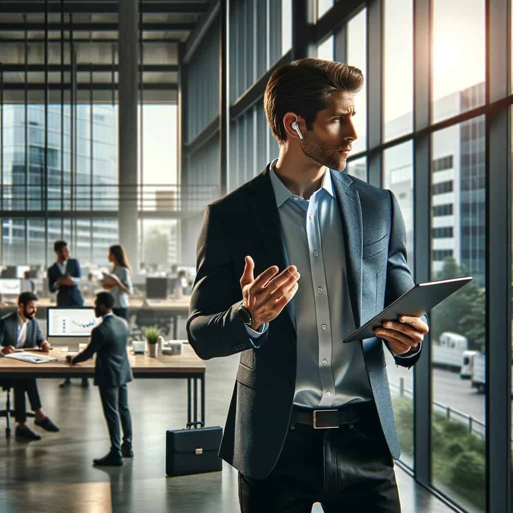 tws co to znaczy - mężczyzna w przykładowym modelu podczas rozmowy telefonicznej