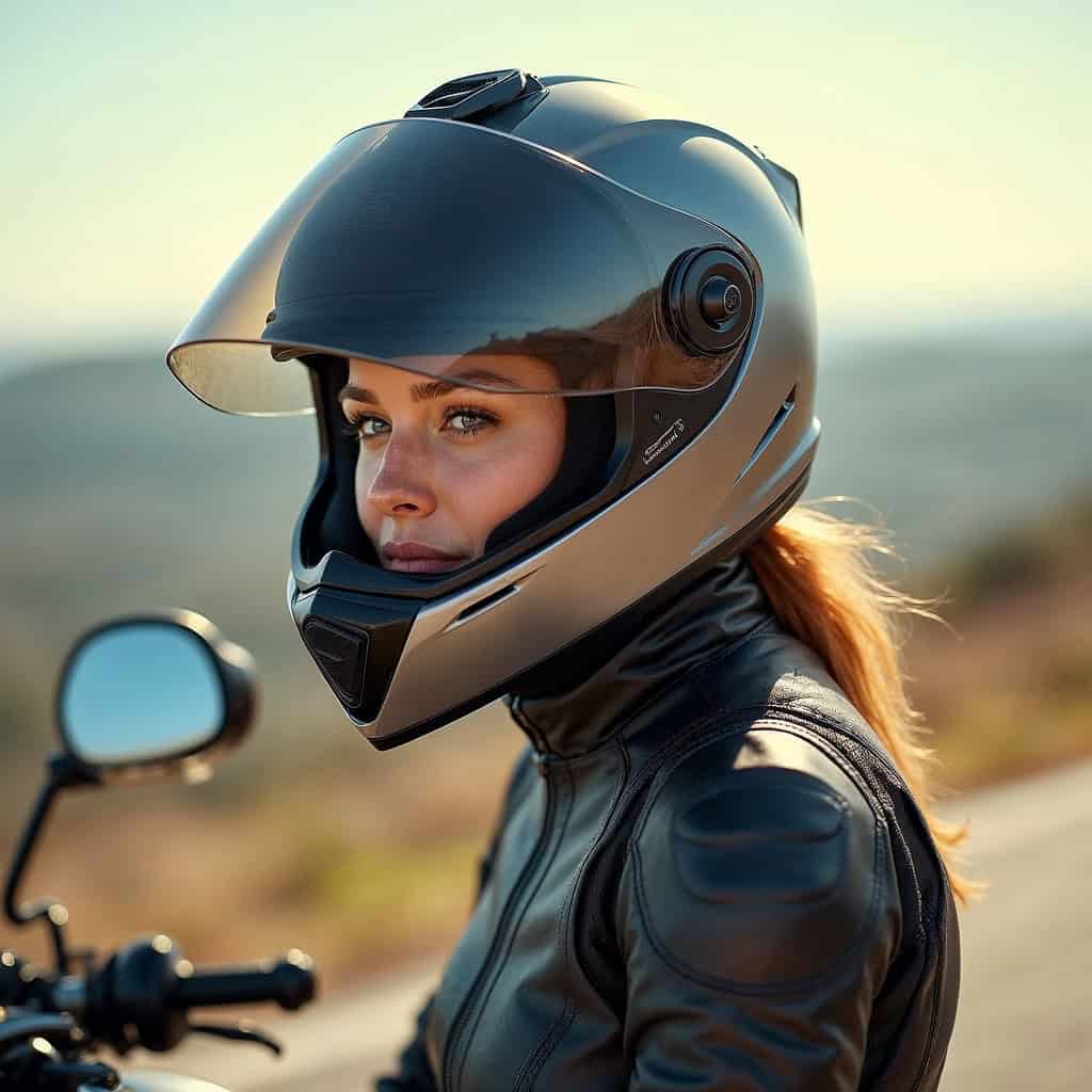 interkomy motocyklowe ranking przykładowy model na kasku kobiety