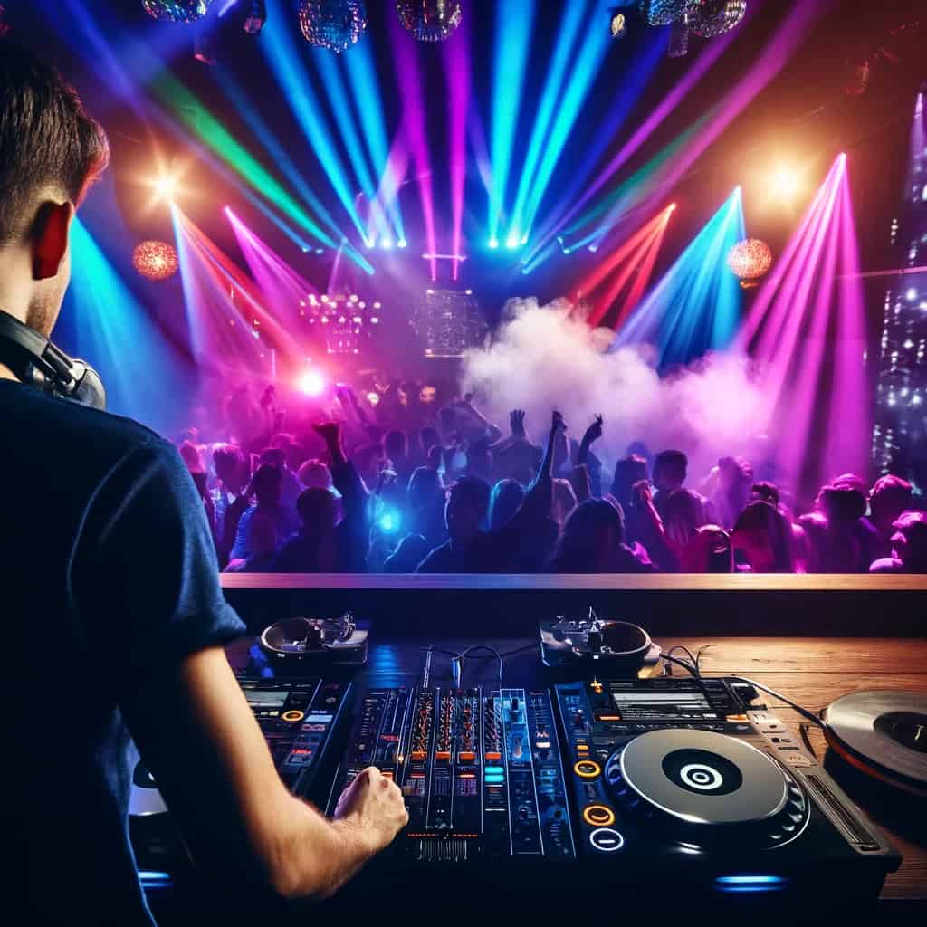 jak zostać dj-em - mężczyzna przy konsoli w klubie