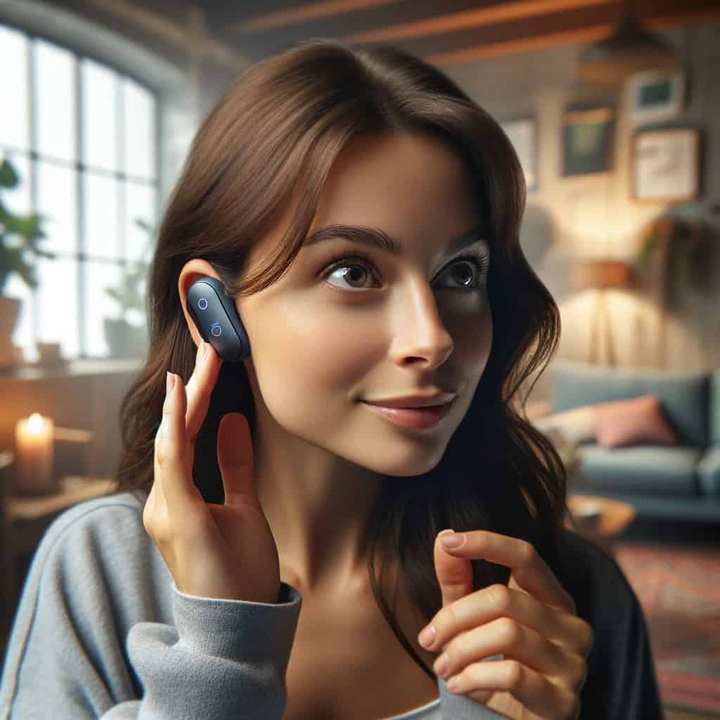 jak zainstalować słuchawki bezprzewodowe - kobieta próbująca włączyć nowy model