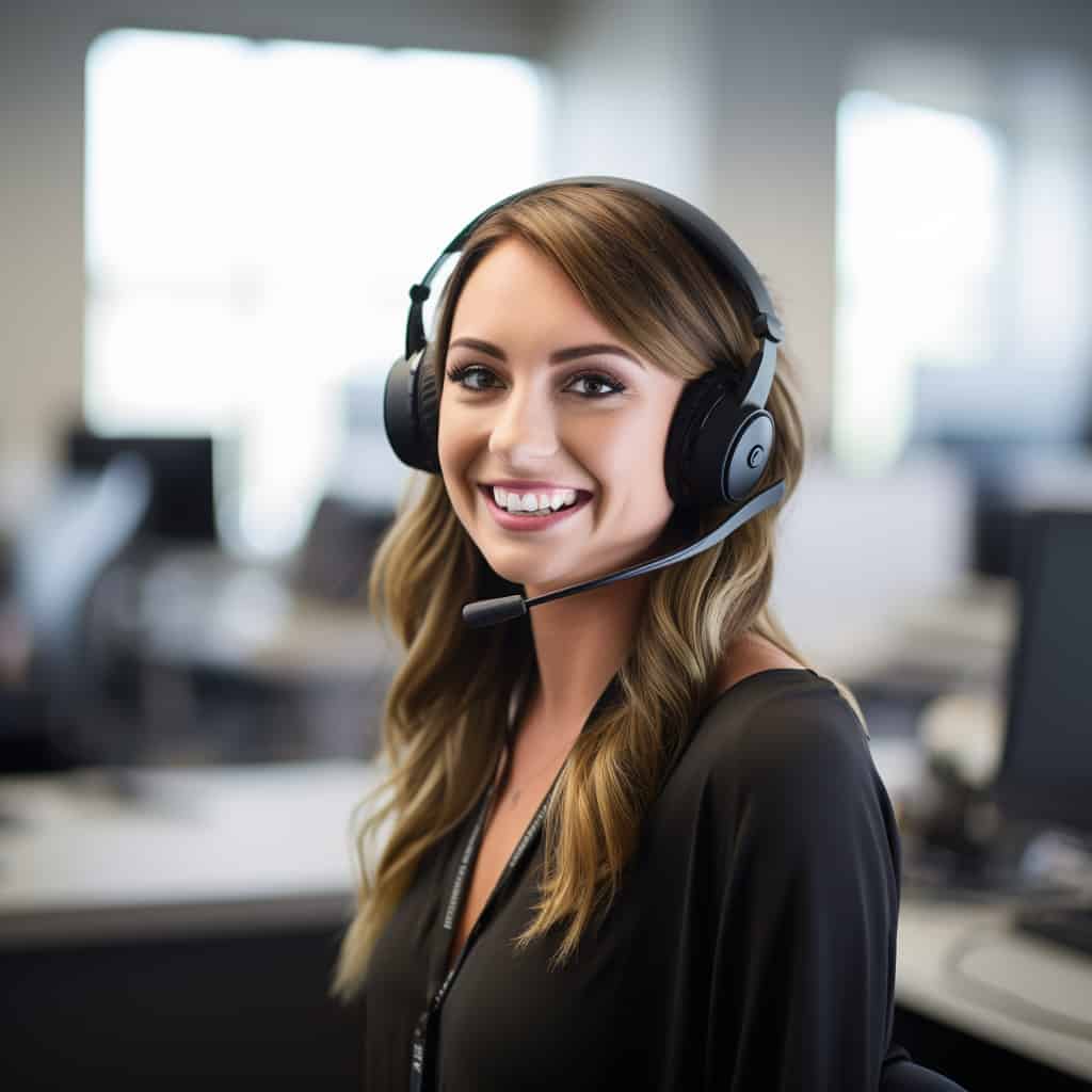 najlepsze bezprzewodowe słuchawki - kobieta w słuchawkach nausznych z mikrofonem