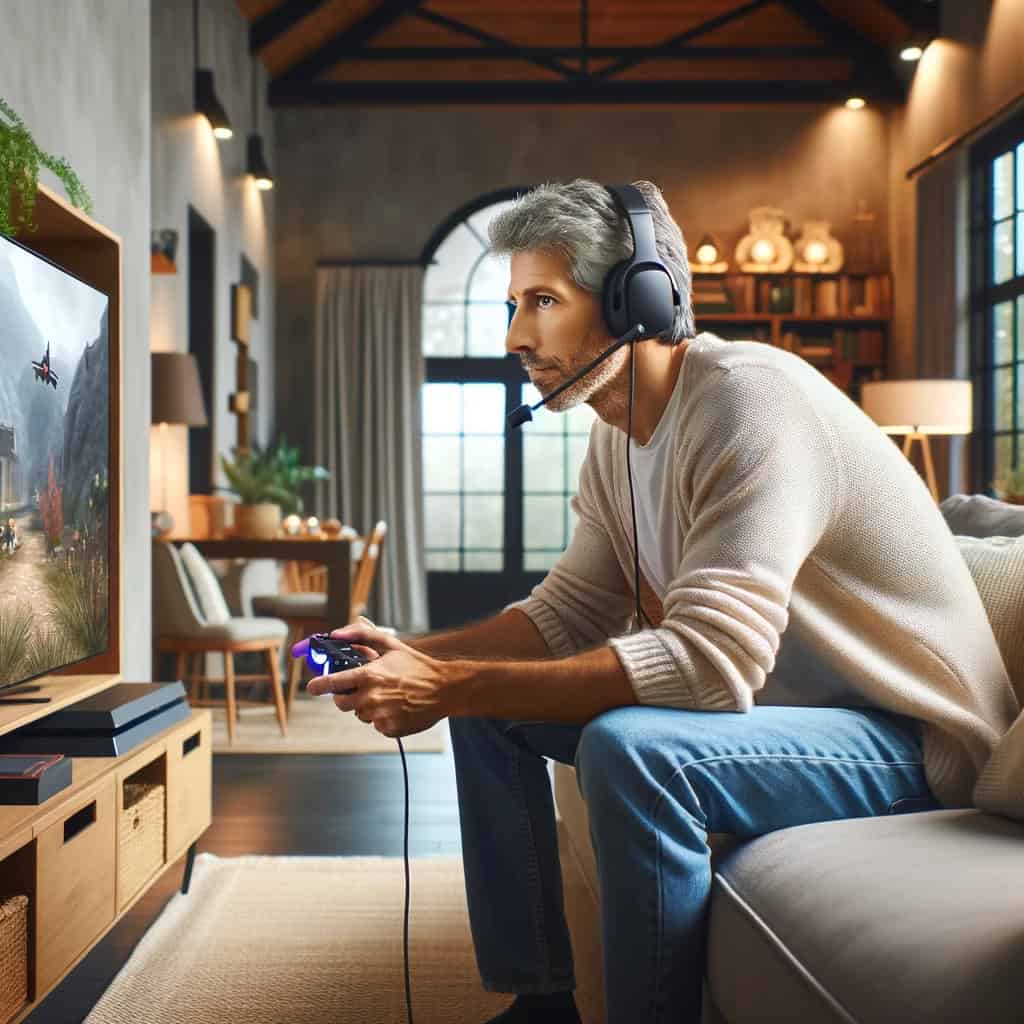 słuchawki do ps5 z mikrofonem na uszach gracza