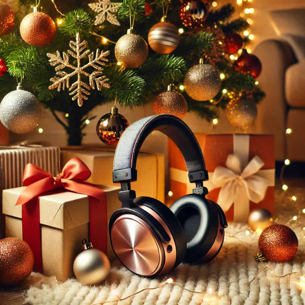 słuchawki na prezent - przykładowy model nauszny pod choinką