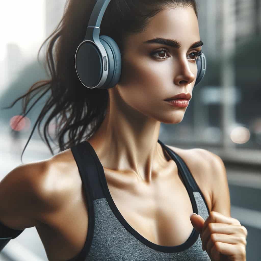 słuchawki nauszne do biegania ranking - biegaczka w mieście