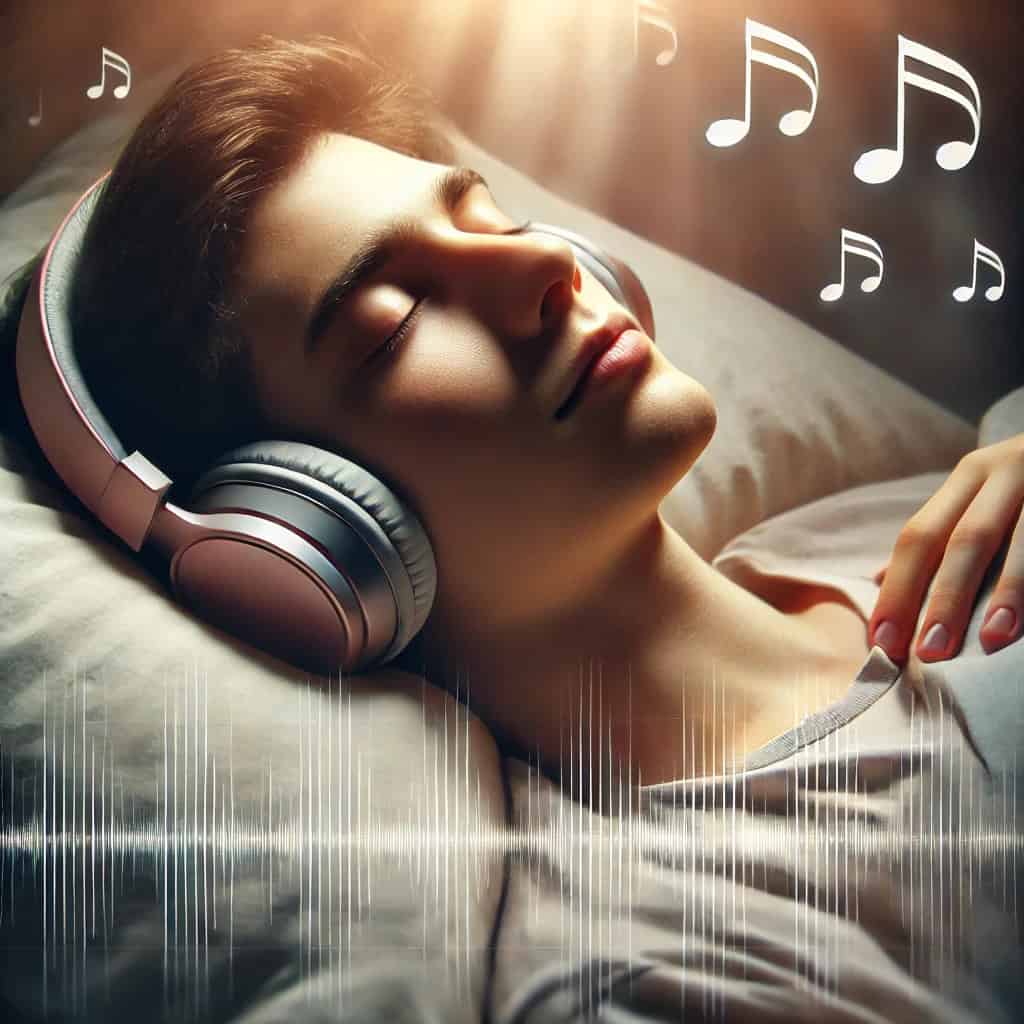 słuchanie muzyki przez słuchawki podczas snu