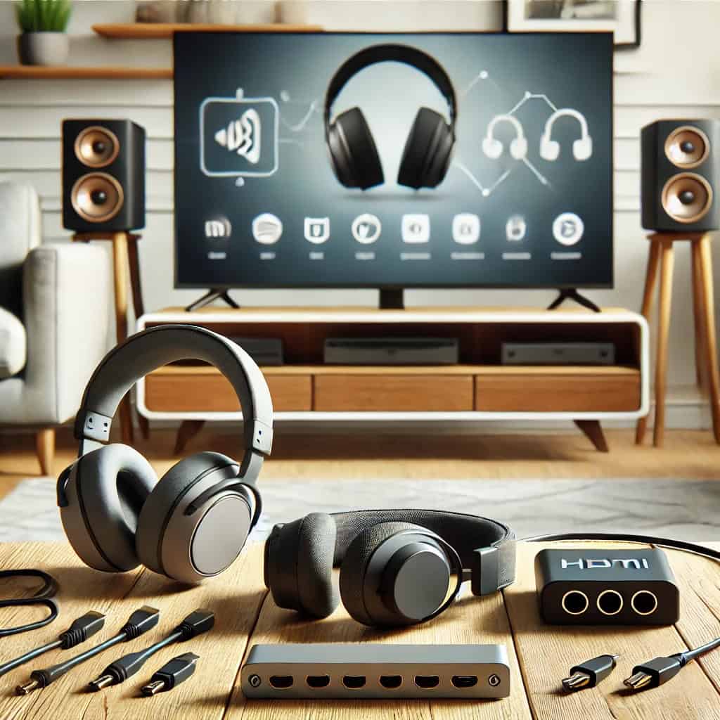 jak podlaczyc sluchawki do tv - opcje na ekranie tv bluetooth