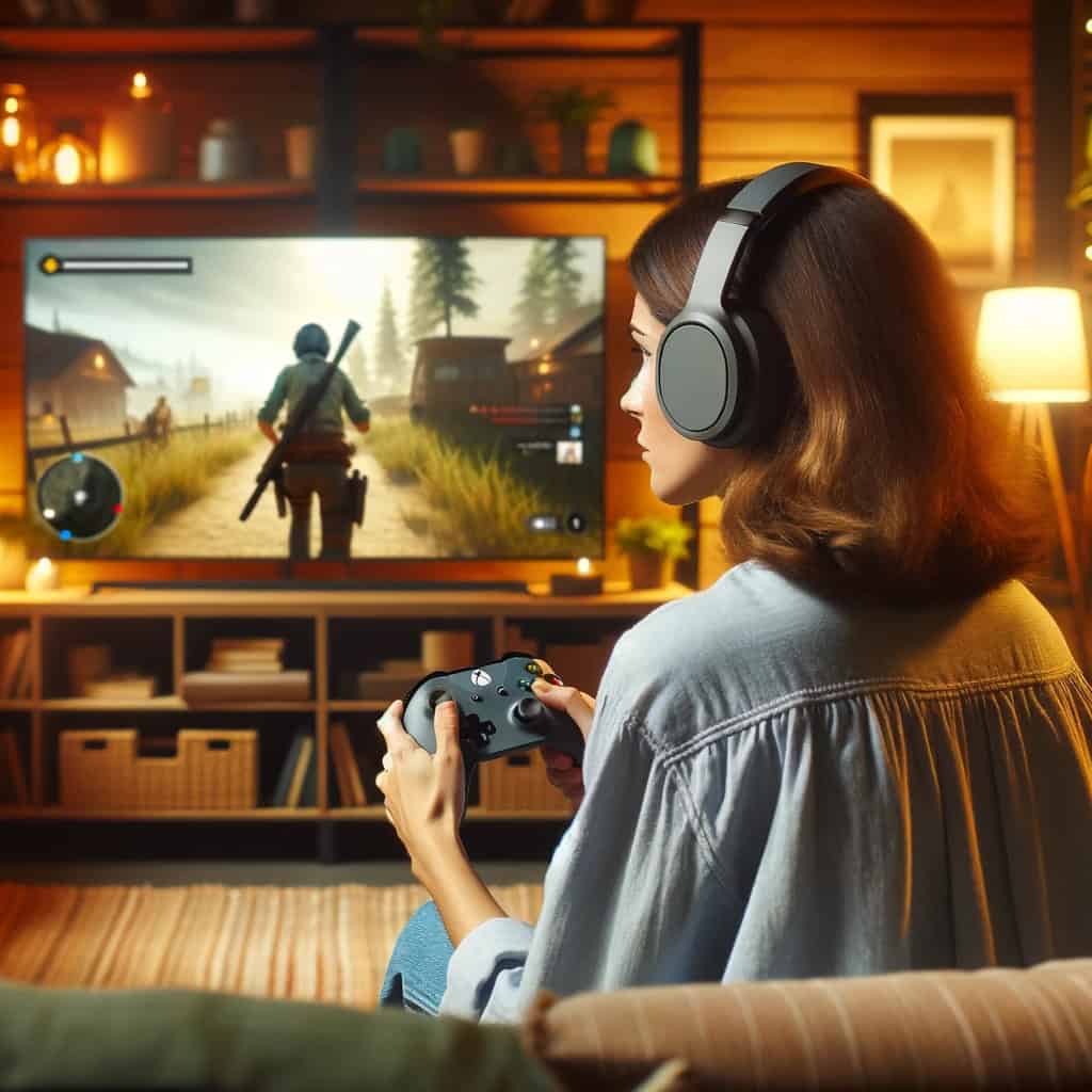 słuchawki gamingowe xbox one na głowie graczki