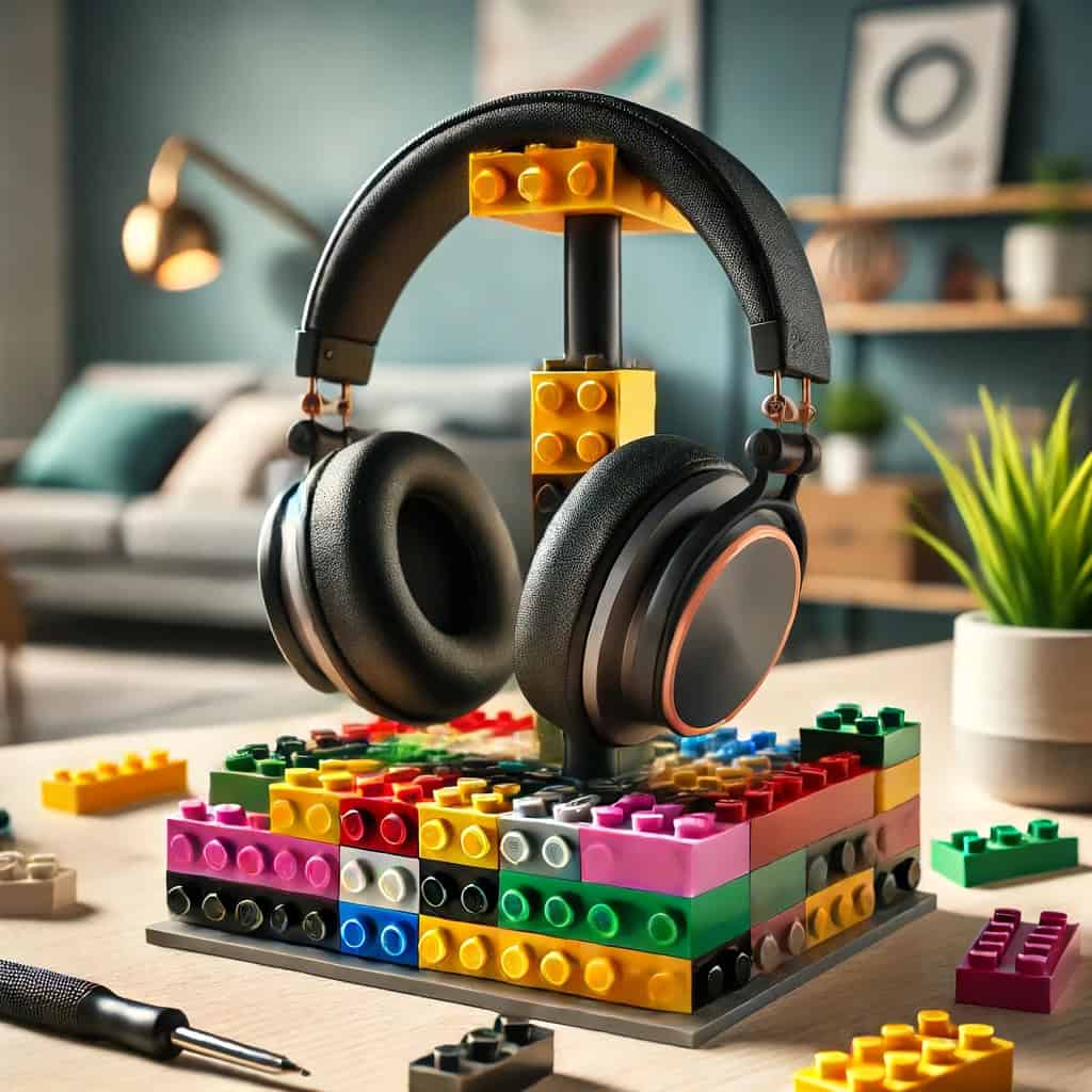 stojak na słuchawki z lego